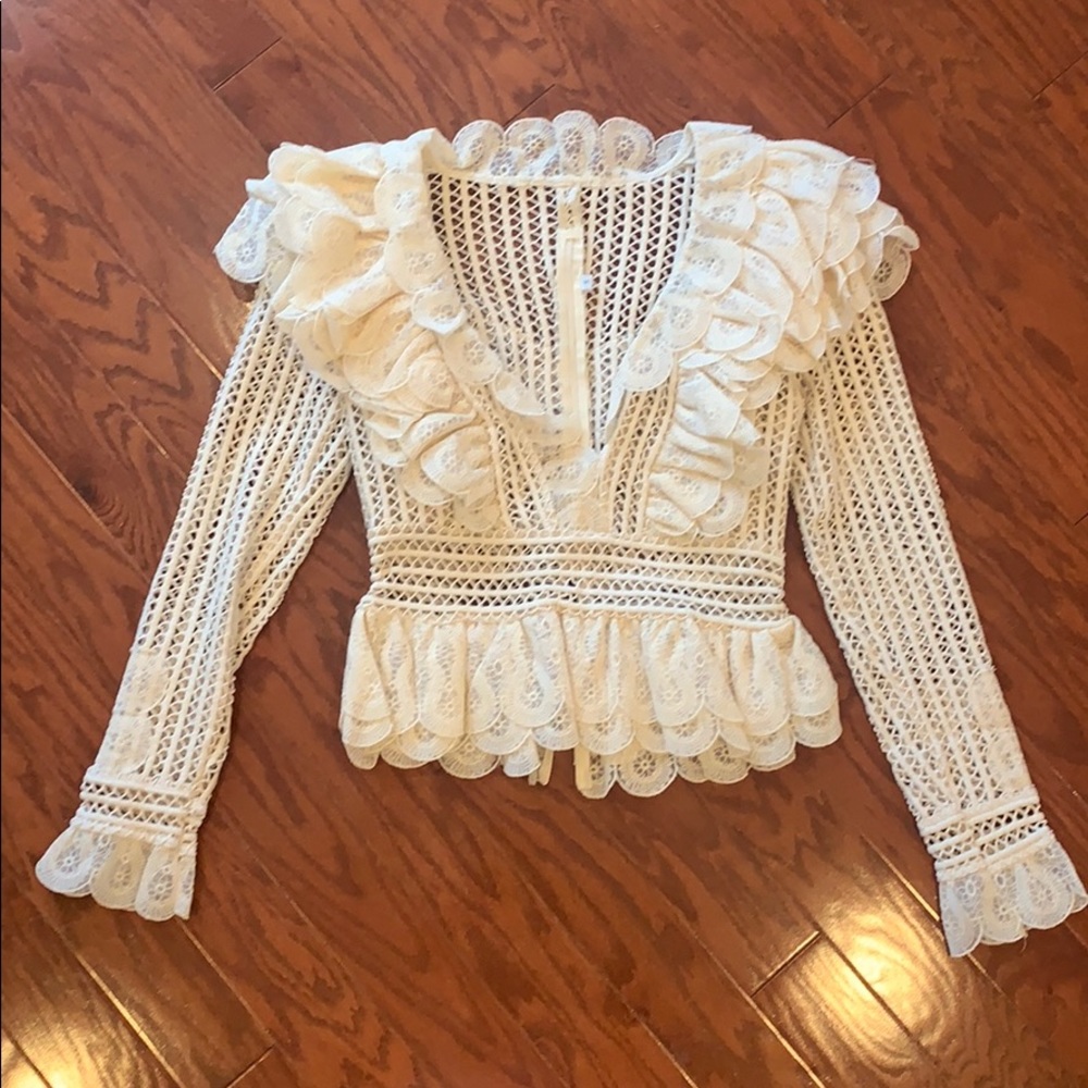 Zimmerman-style blouse, cream, Small